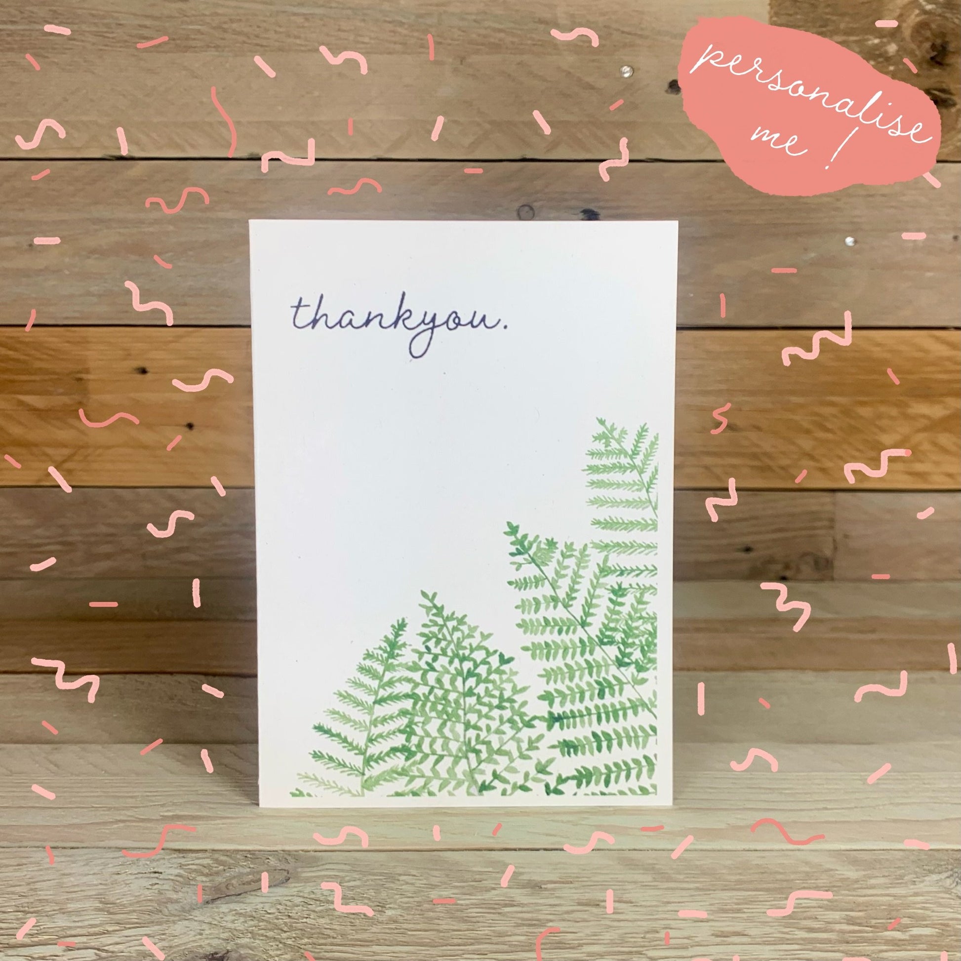 Thankyou Fern Notelet - Arty Bee Designs 