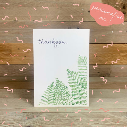 Thankyou Fern Notelet - Arty Bee Designs 