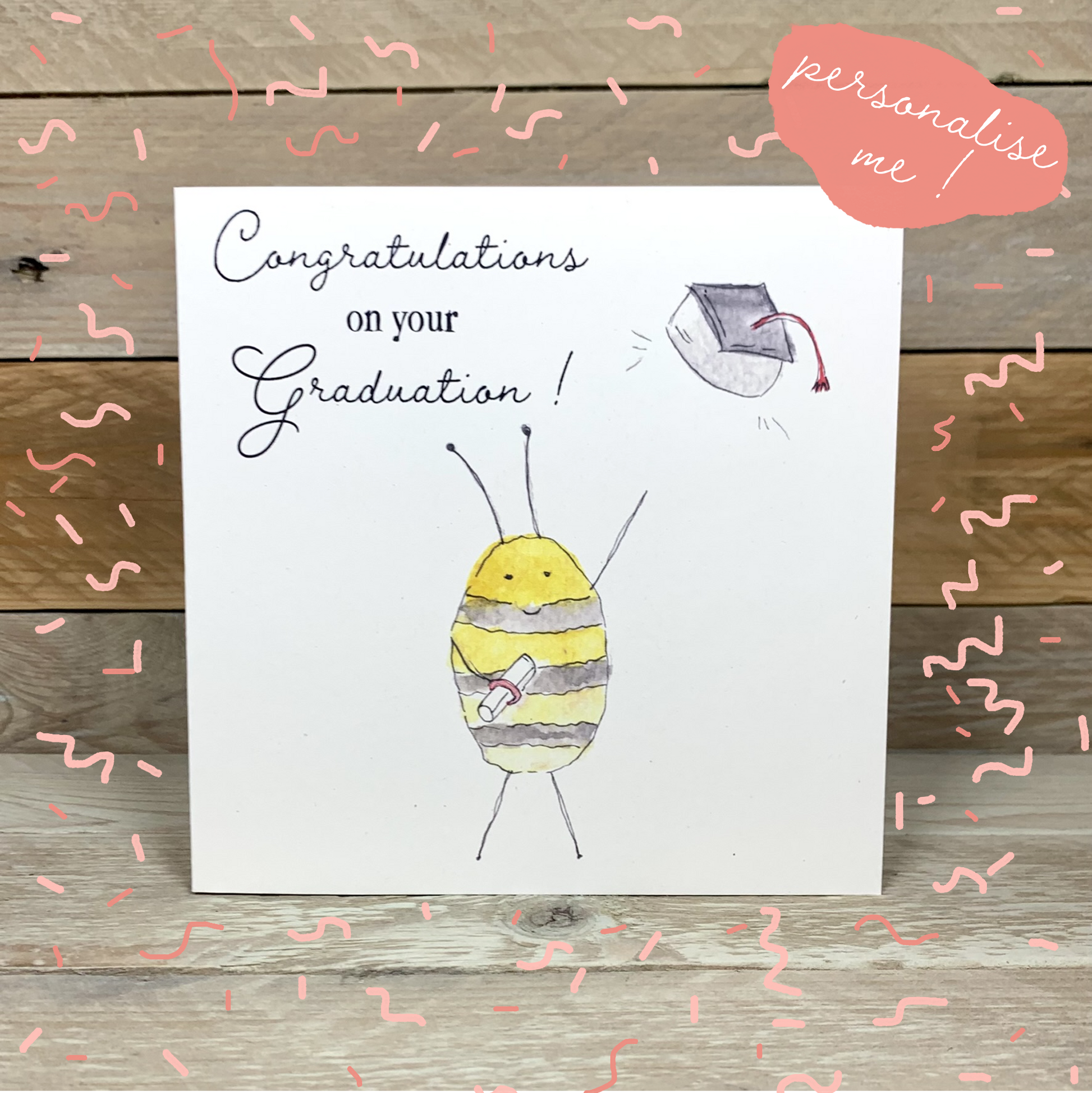 The Graduate Bee Card - Arty Bee Designs 