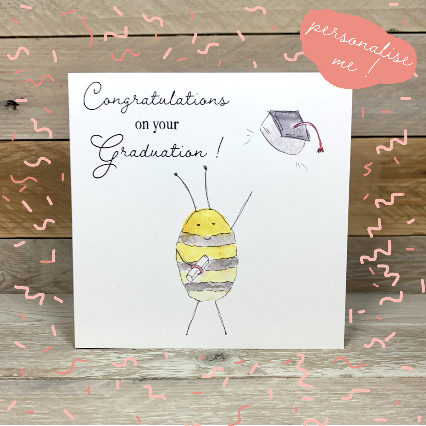 The Graduate Bee Card - Arty Bee Designs 