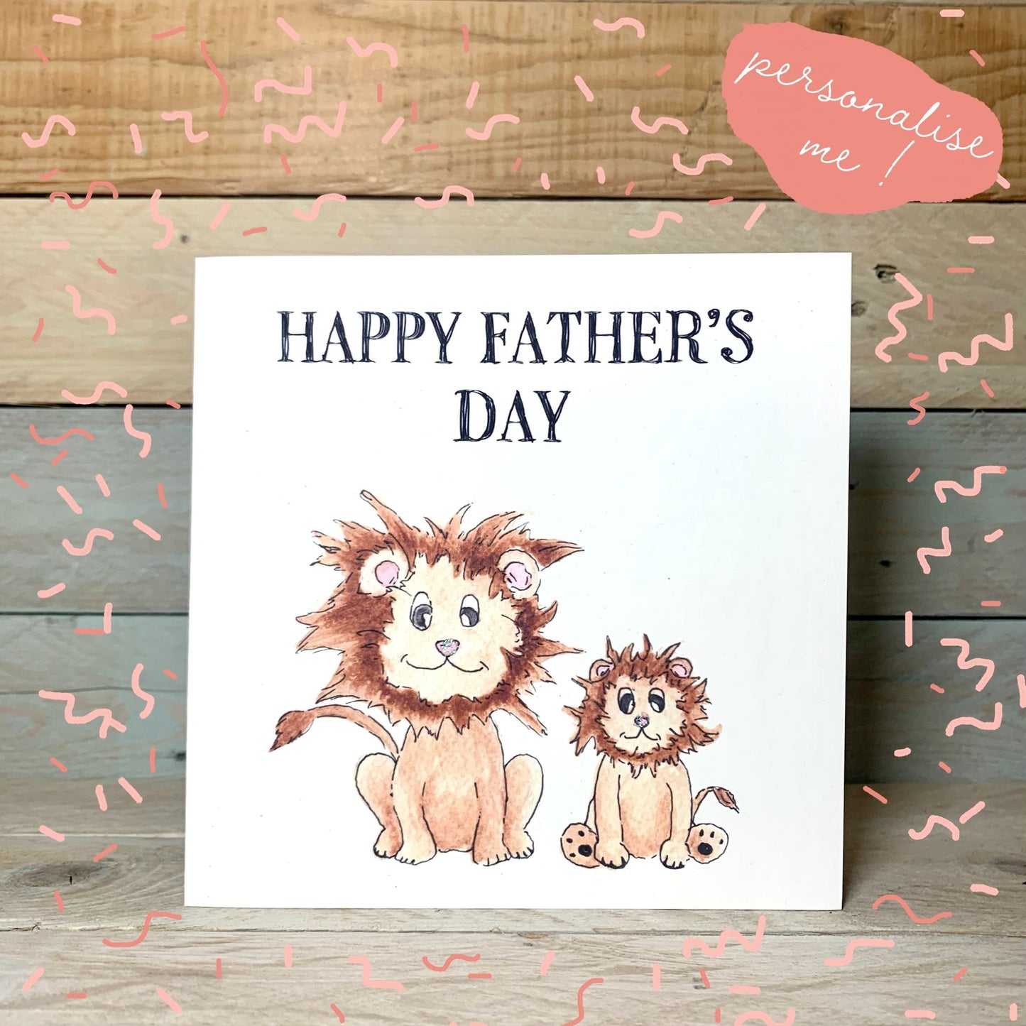 Lionel and Leo the Lions Father's Day Card - Arty Bee Designs 