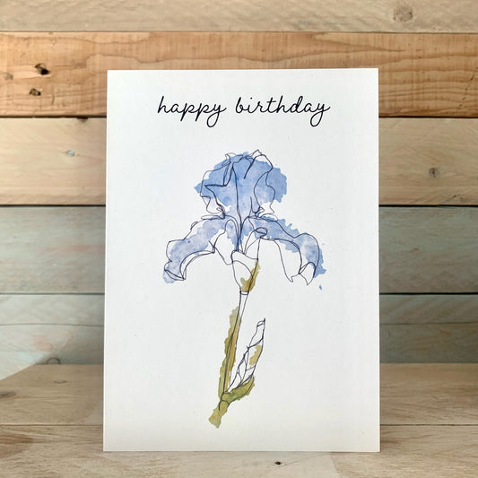 Iris Birthday Card - Arty Bee Designs 