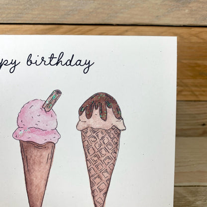 Ice Creammmmm Birthday Card - Arty Bee Designs 