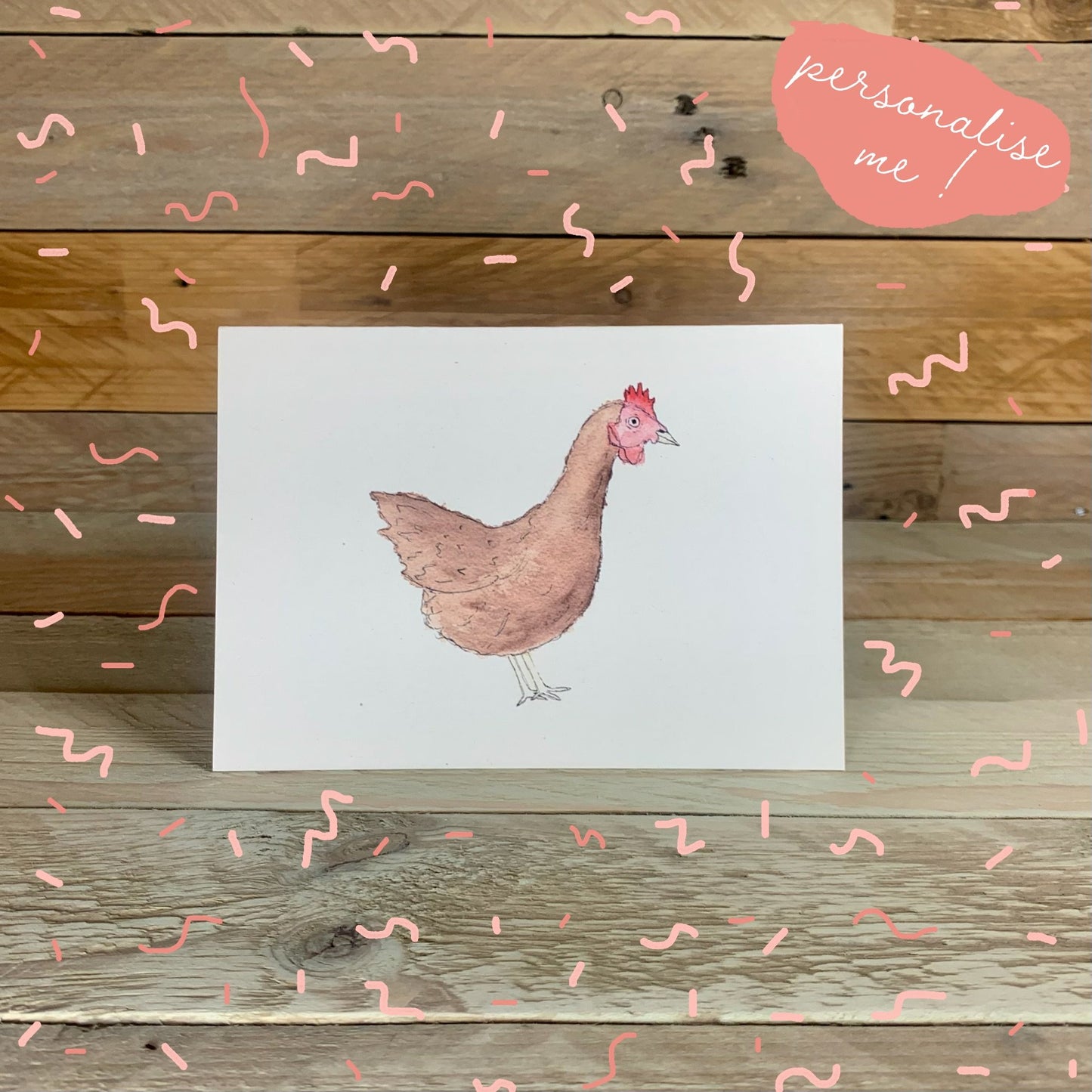 Rosie the red Hen Notelet - Arty Bee Designs 