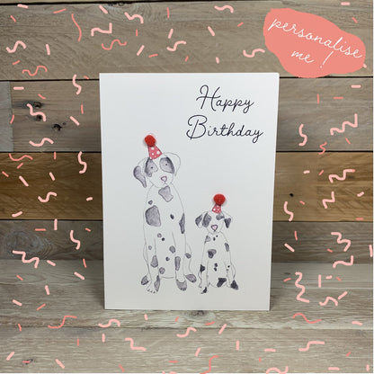 Dalmation Birthday Card - Arty Bee Designs 