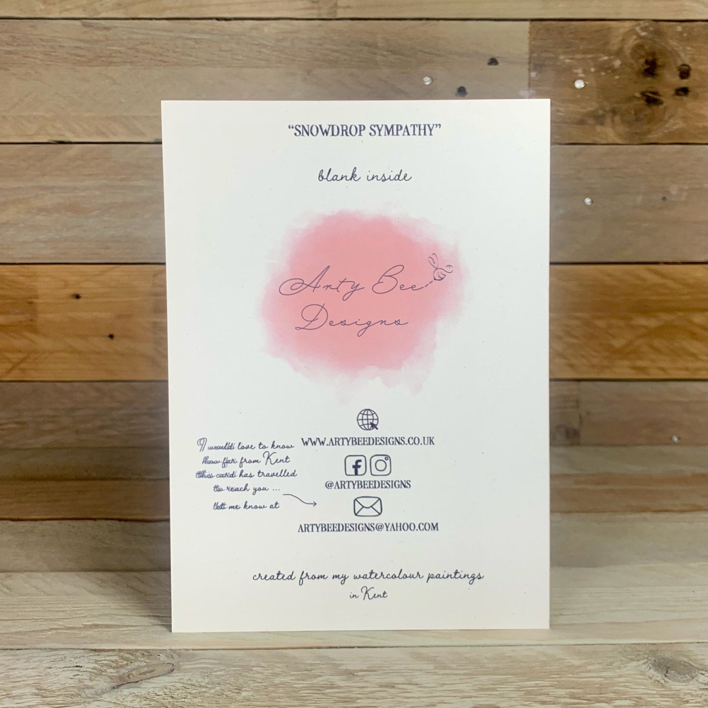With deepest sympathy Snowdrop card - Arty Bee Designs 