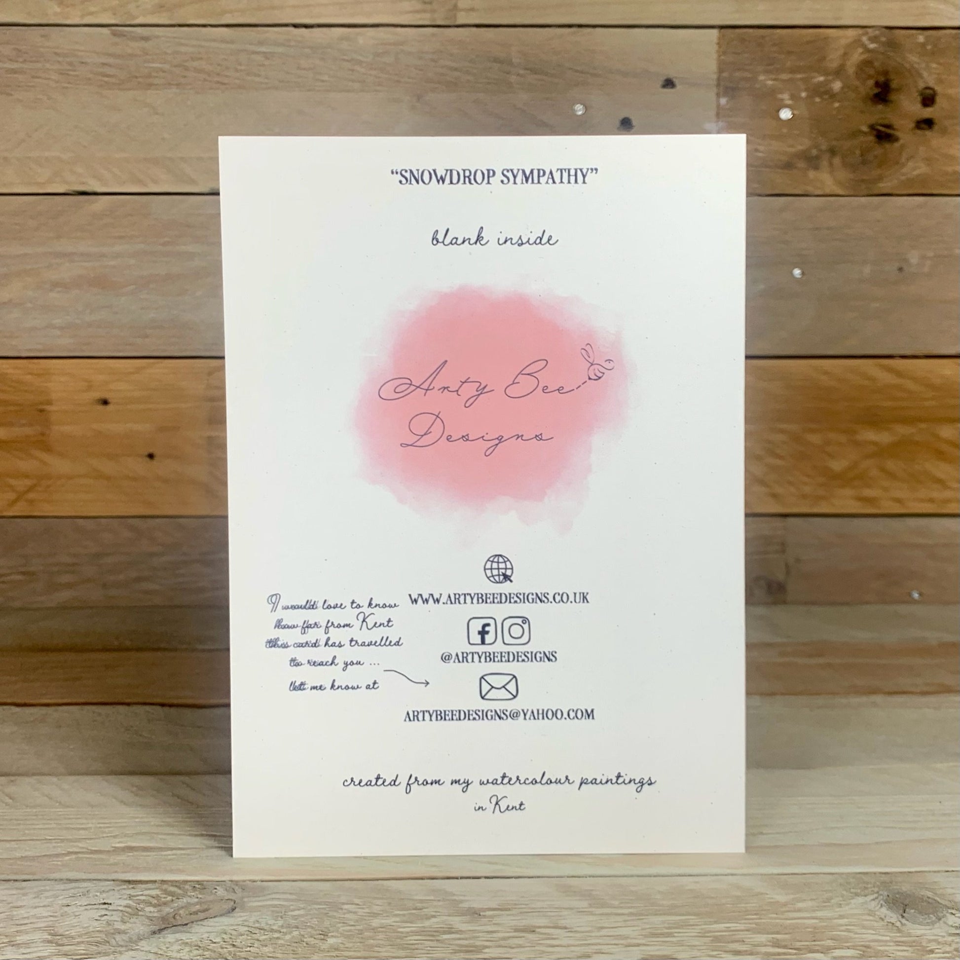 With deepest sympathy Snowdrop card - Arty Bee Designs 