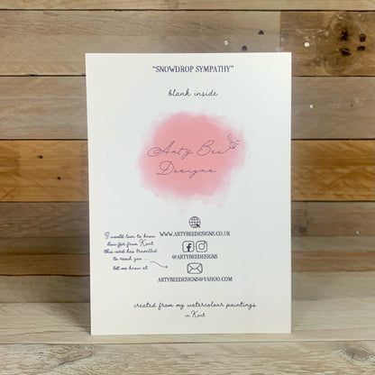 With deepest sympathy Snowdrop card - Arty Bee Designs 