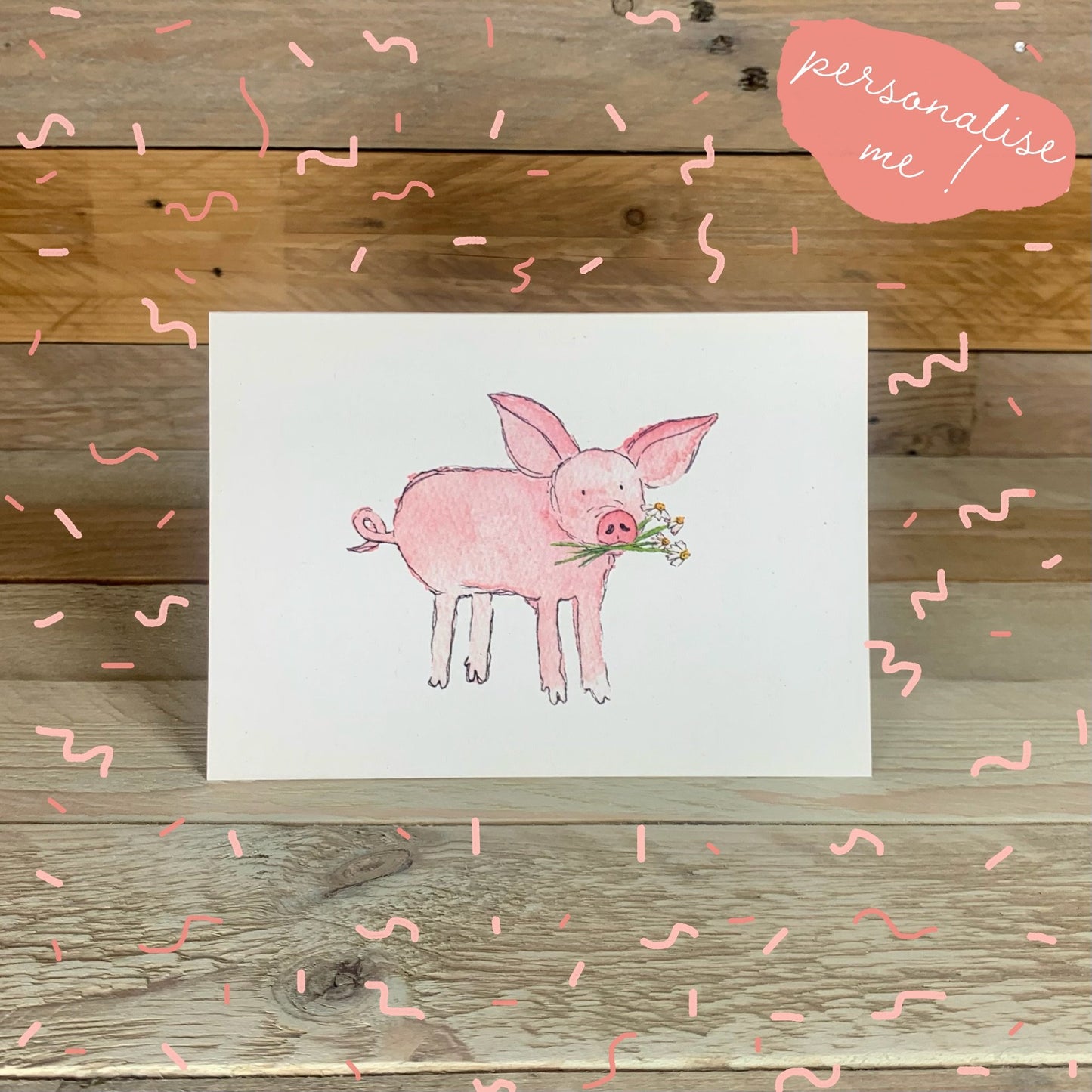 Peggy the Piggy Notelet - Arty Bee Designs 