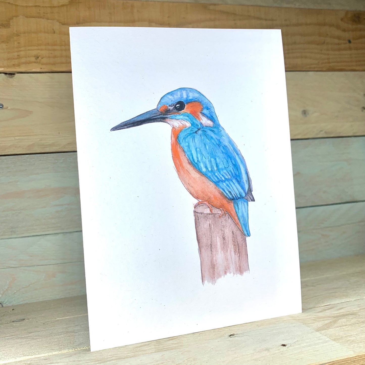 Beaky Blue The Kingfisher Blank Card