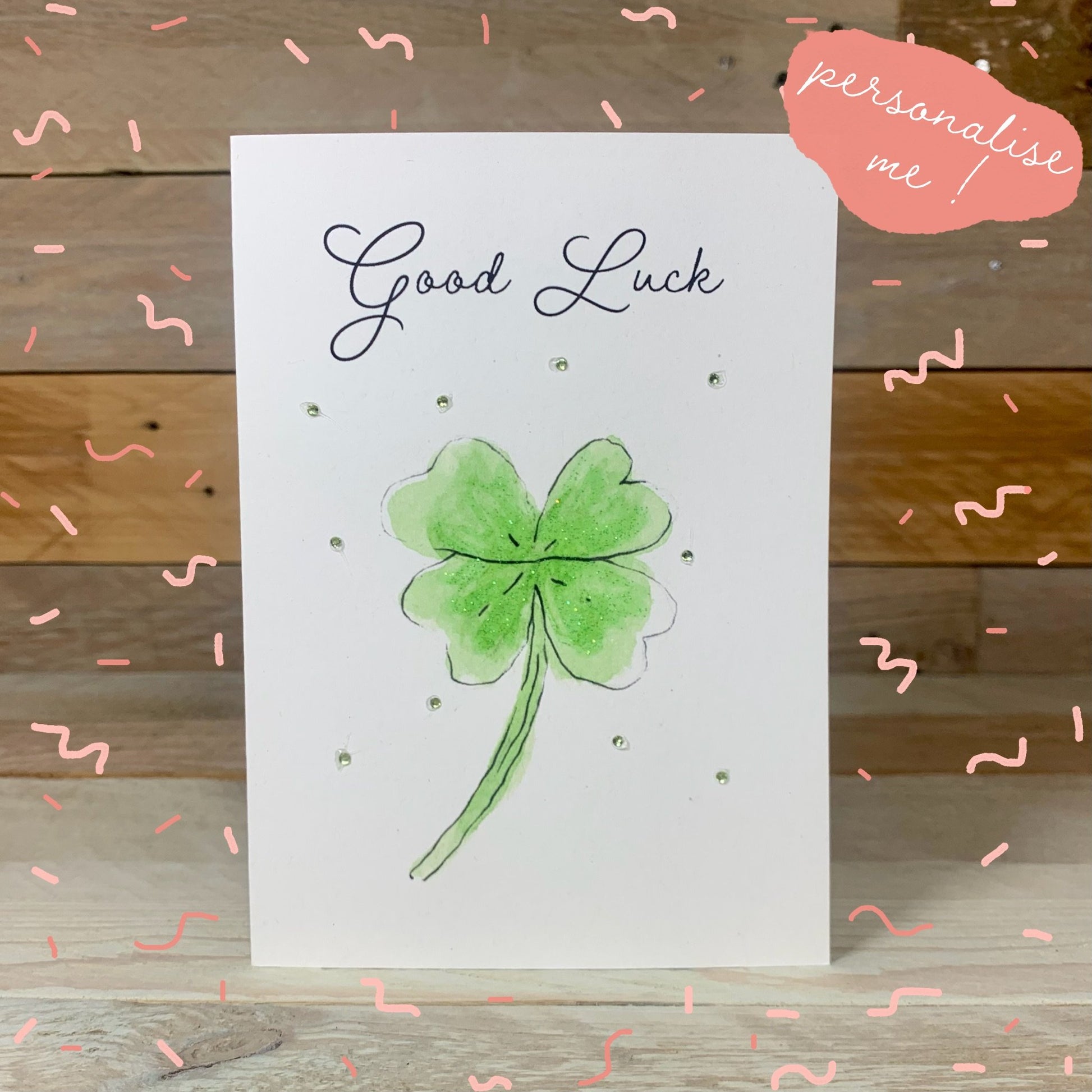 Good Luck Clover Notelet - Arty Bee Designs 