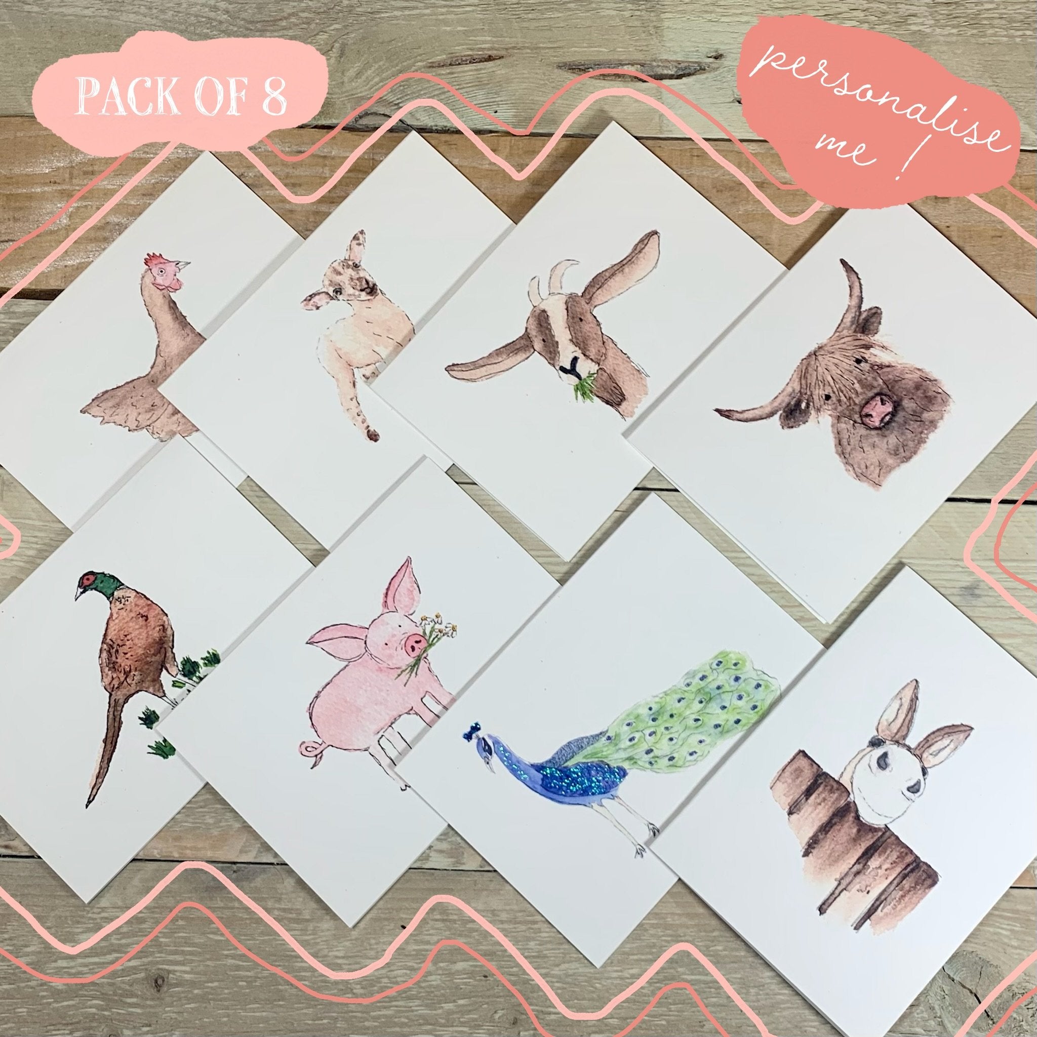 Bespoke Notelets Farm and Field Pack of Blank Notelets – Arty Bee Designs