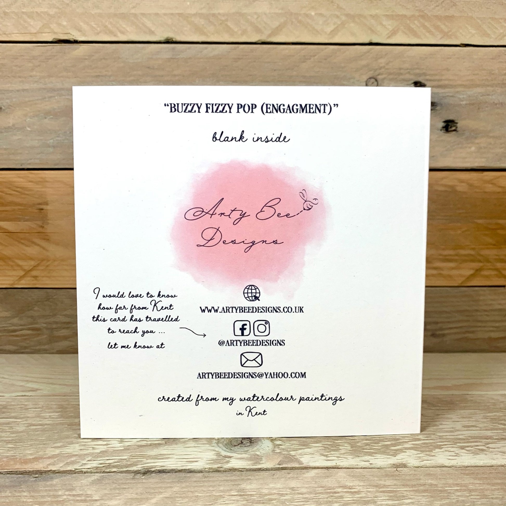 Buzzy Fizzy Pop Engagement Card - Arty Bee Designs 