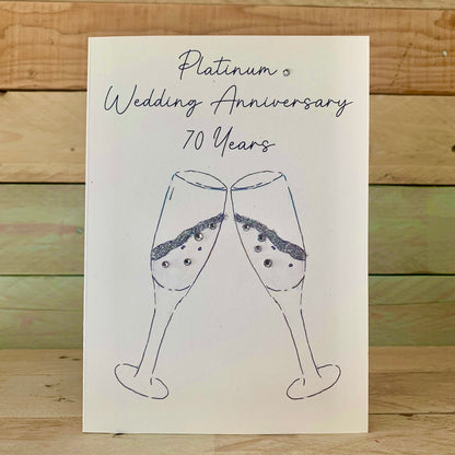 Platinum Anniversary Champagne Card