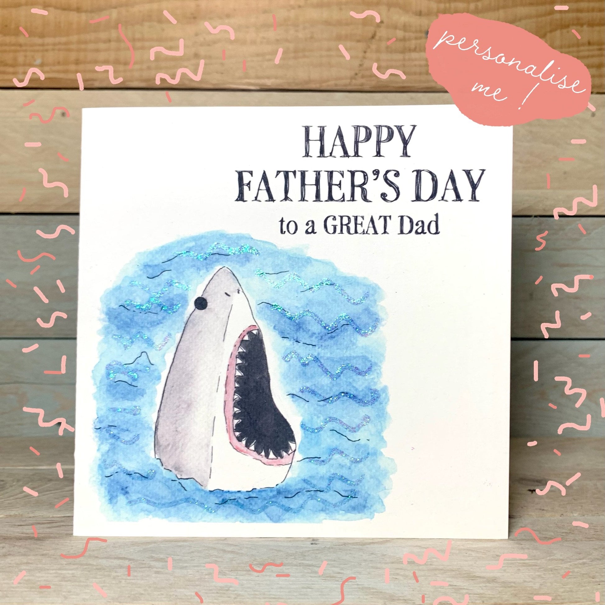 Great White Father's Day Card - Arty Bee Designs 
