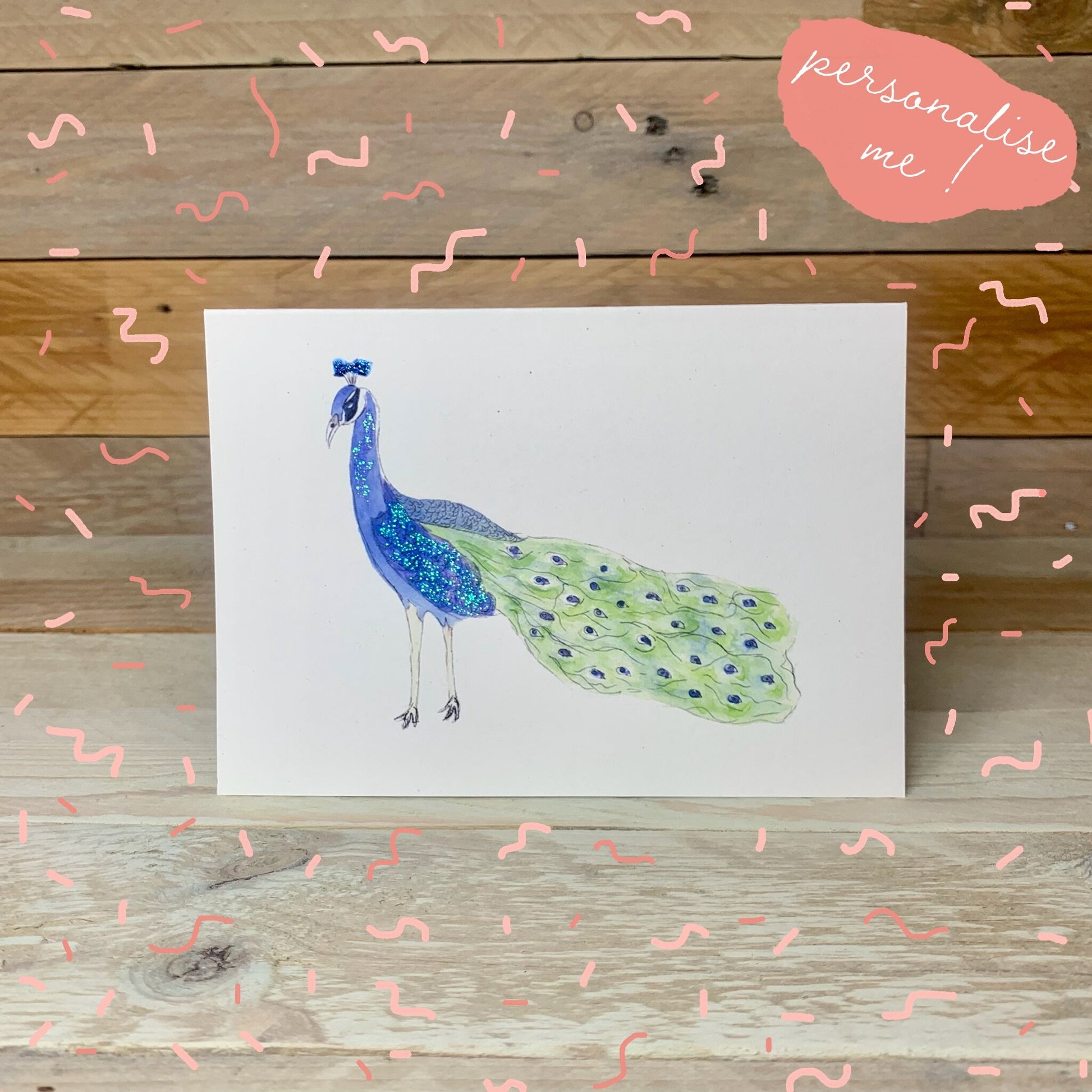 Penelope the Peacock Notelet - Arty Bee Designs 