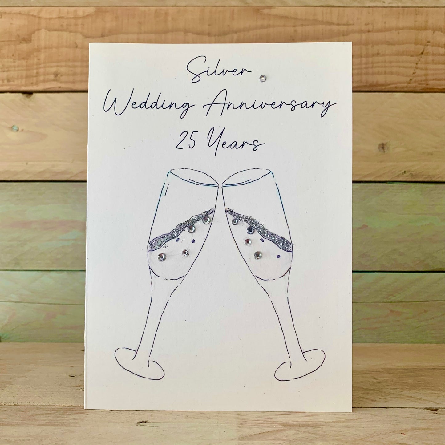 Silver Anniversary Champagne Card