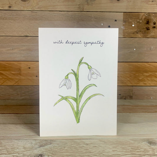 With deepest sympathy Snowdrop card - Arty Bee Designs 