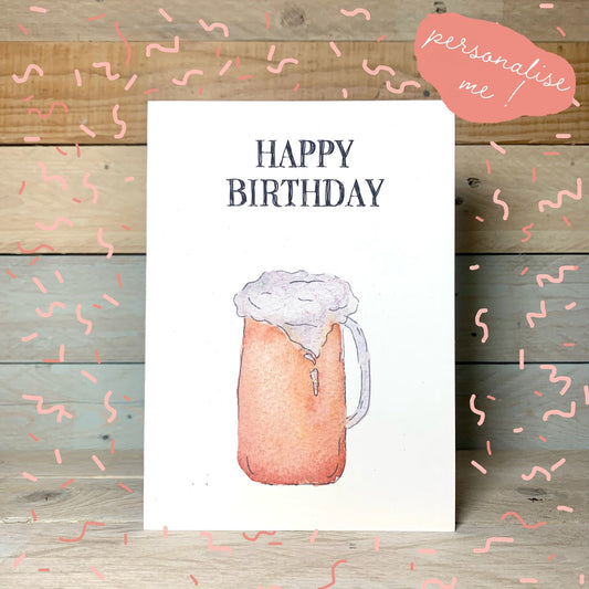 I'll Have a Pint Please Beer Birthday card - Arty Bee Designs 