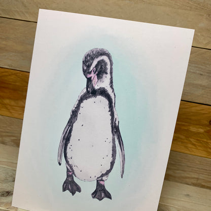 Waddle Penguin Blank Card