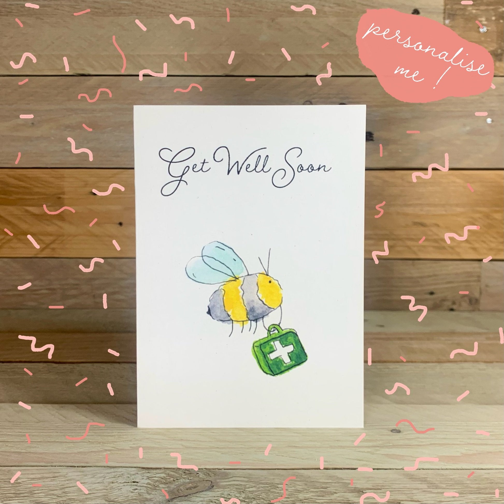 Bee First Aider Get Well Soon Notelet - Arty Bee Designs 