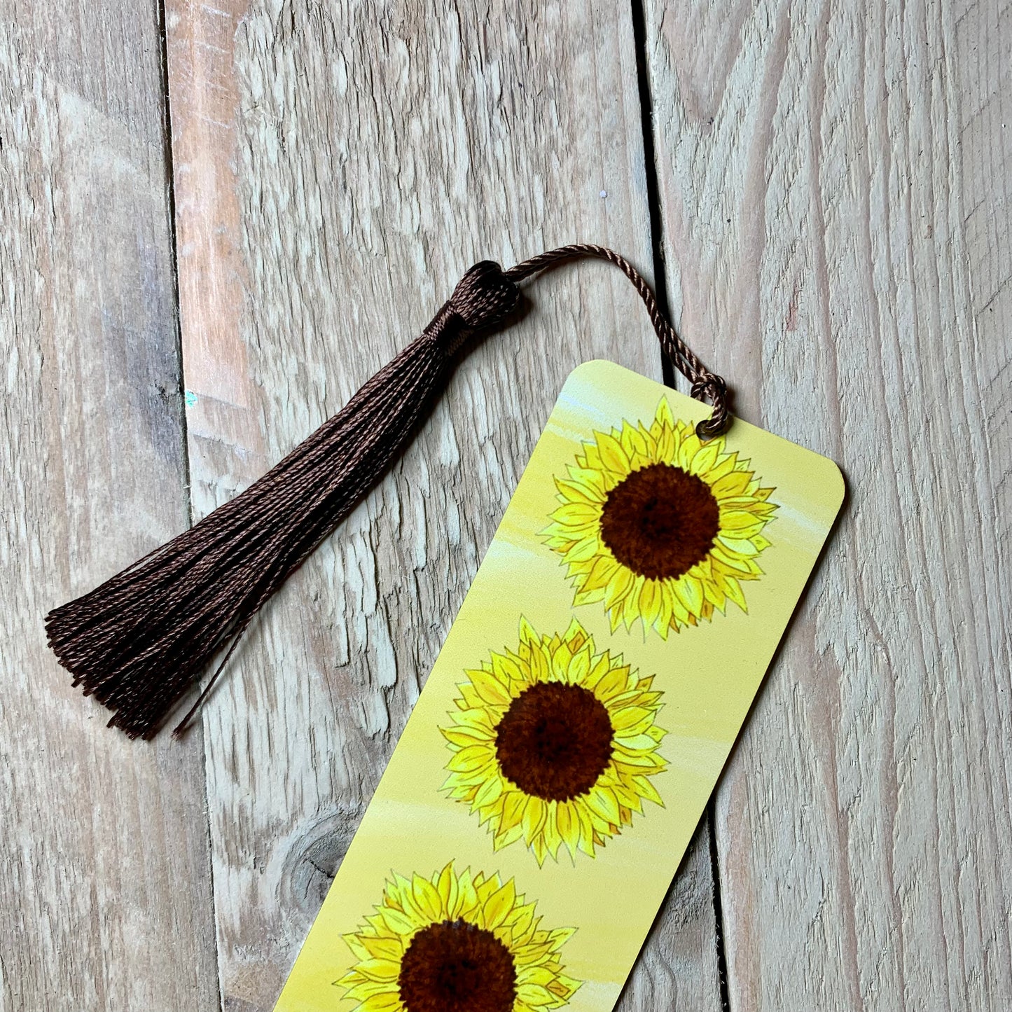 Sunflower Metal Bookmark With Tassel