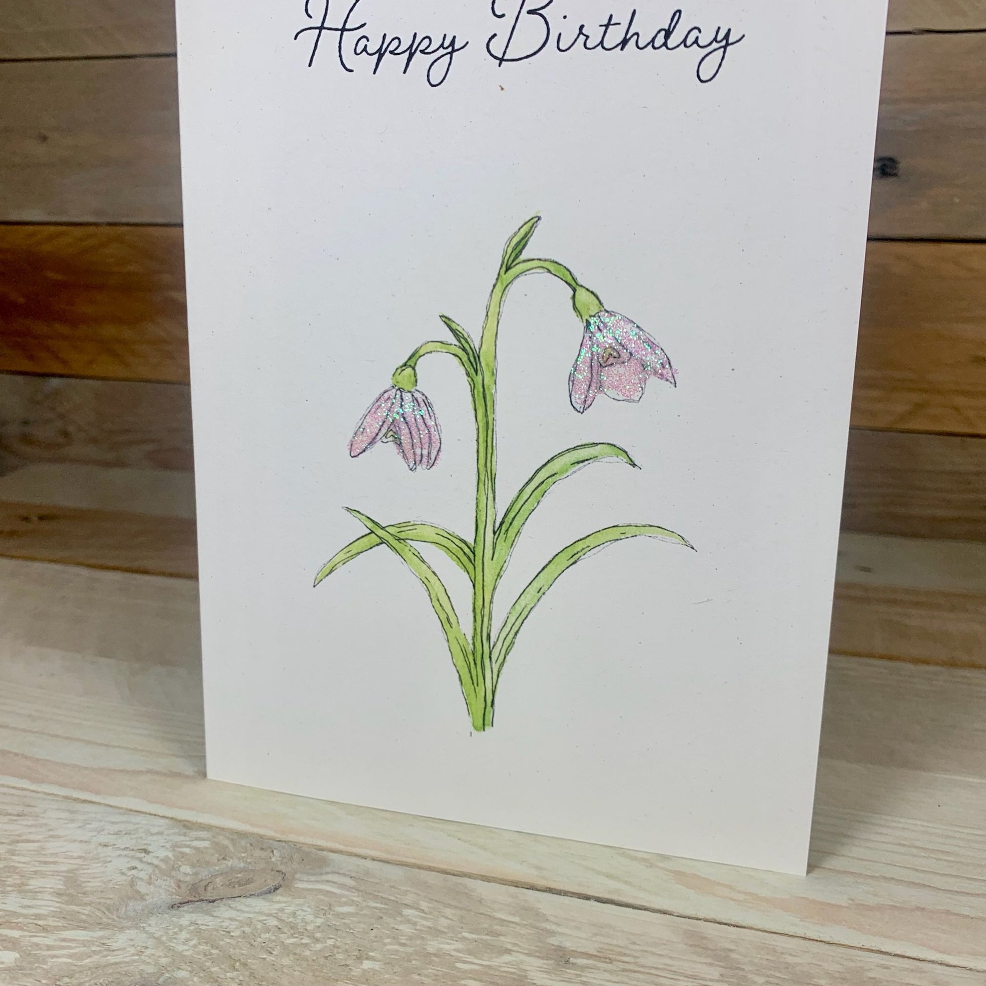 Snowdrop Birthday Card - Arty Bee Designs 