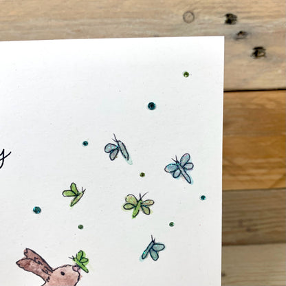 There's a Glitter Bug on My Nose Birthday Card - Arty Bee Designs 