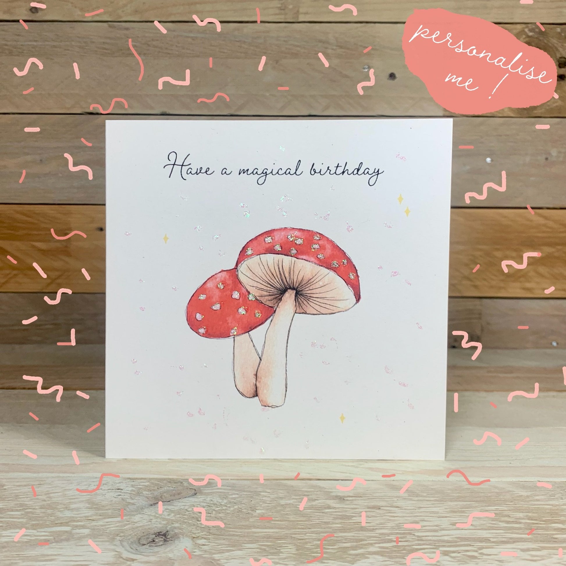 Toadstool Birthday Card - Arty Bee Designs 