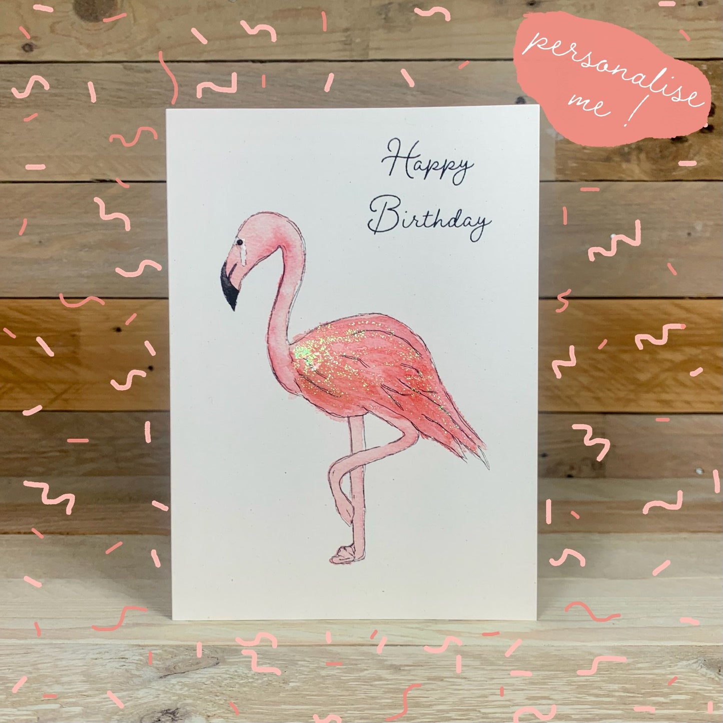 Fifi the Flamingo Birthday Card - Arty Bee Designs 