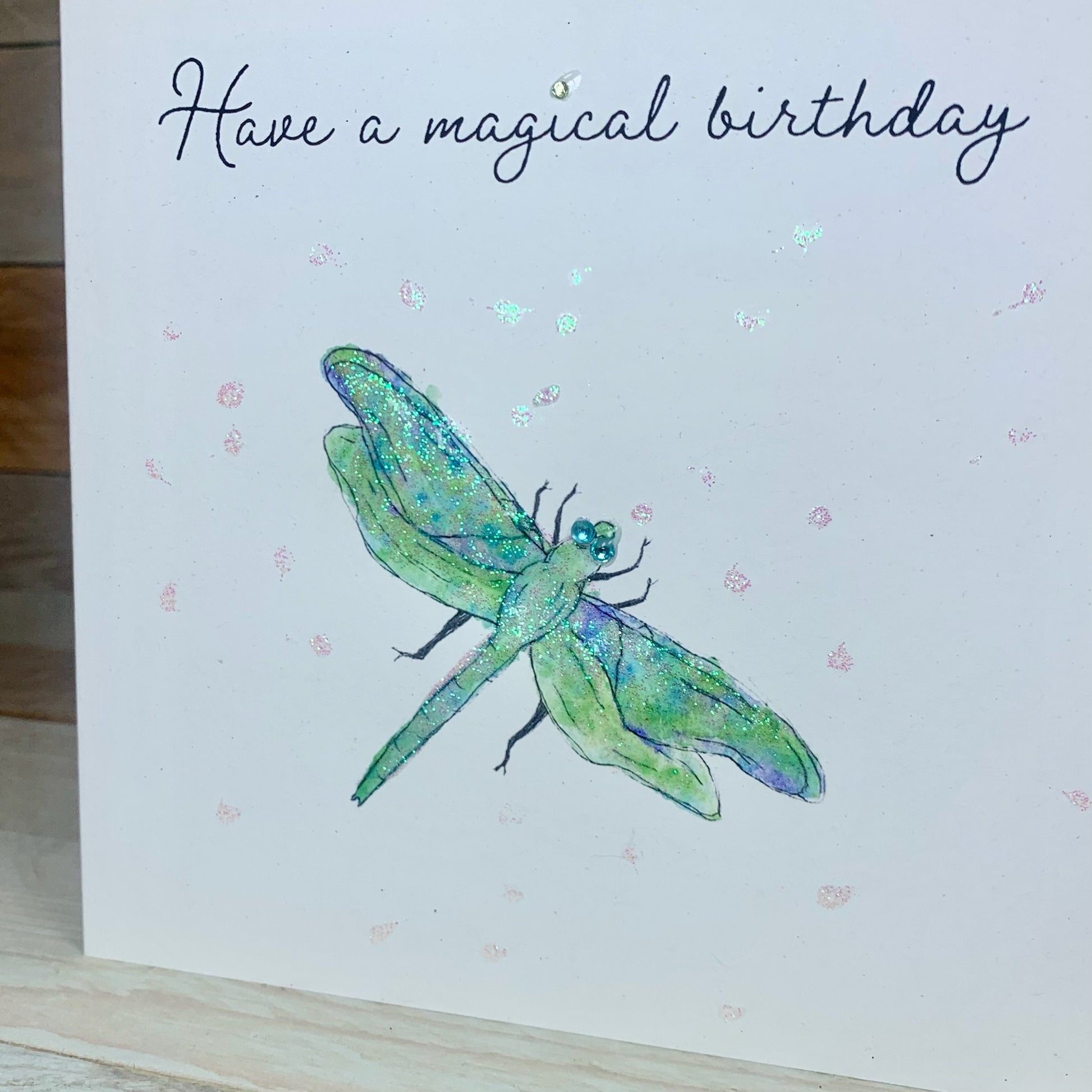 Dragonfly Magical Birthday card - Arty Bee Designs 