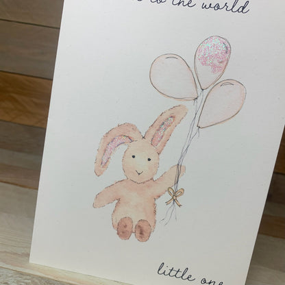 Neutral Bunny New Baby Card - Arty Bee Designs 