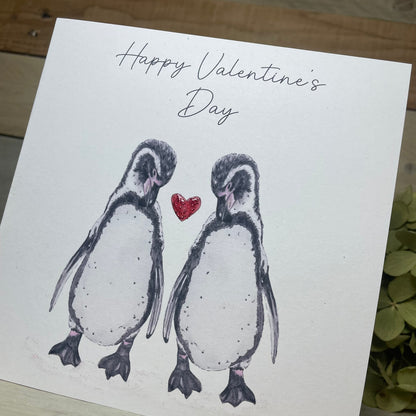 Penny and Guinny the Penguins Valentine's Card