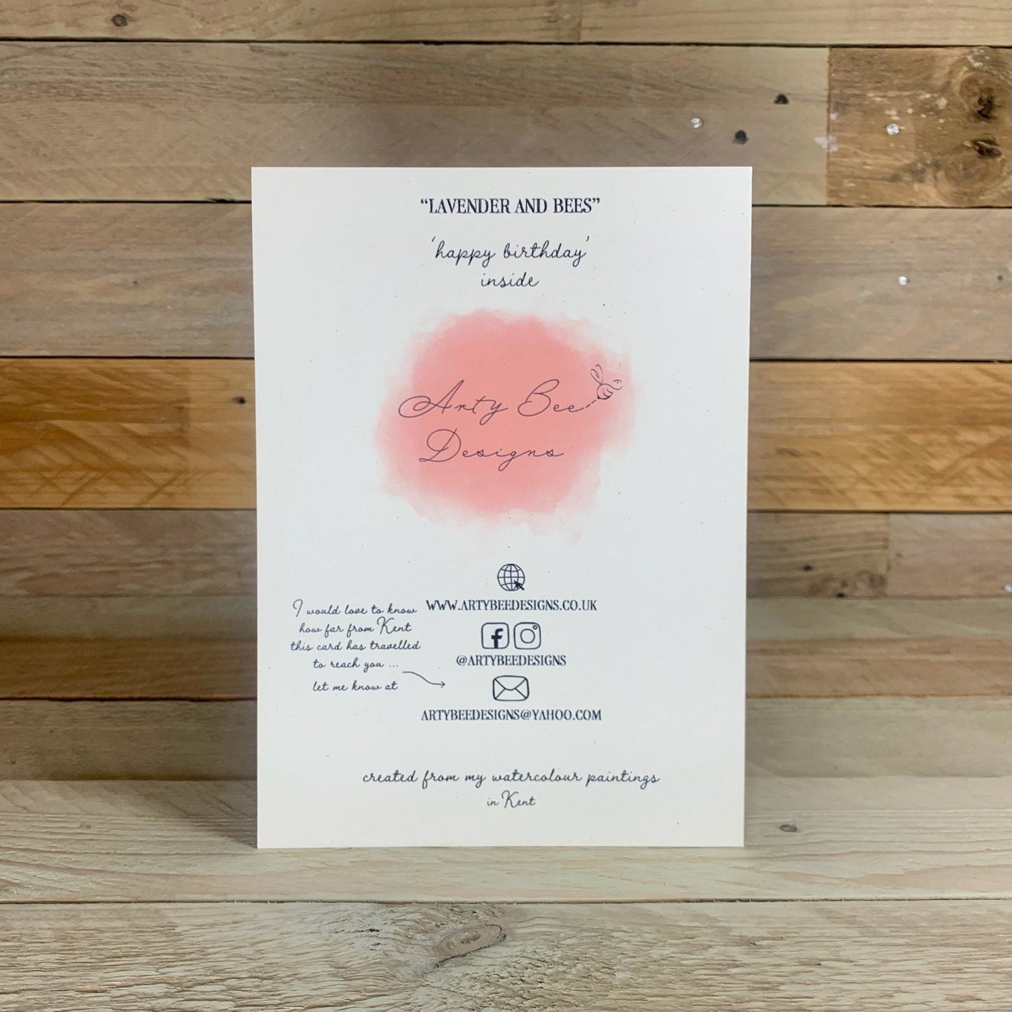 Lavender and Bees Birthday Card - Arty Bee Designs 
