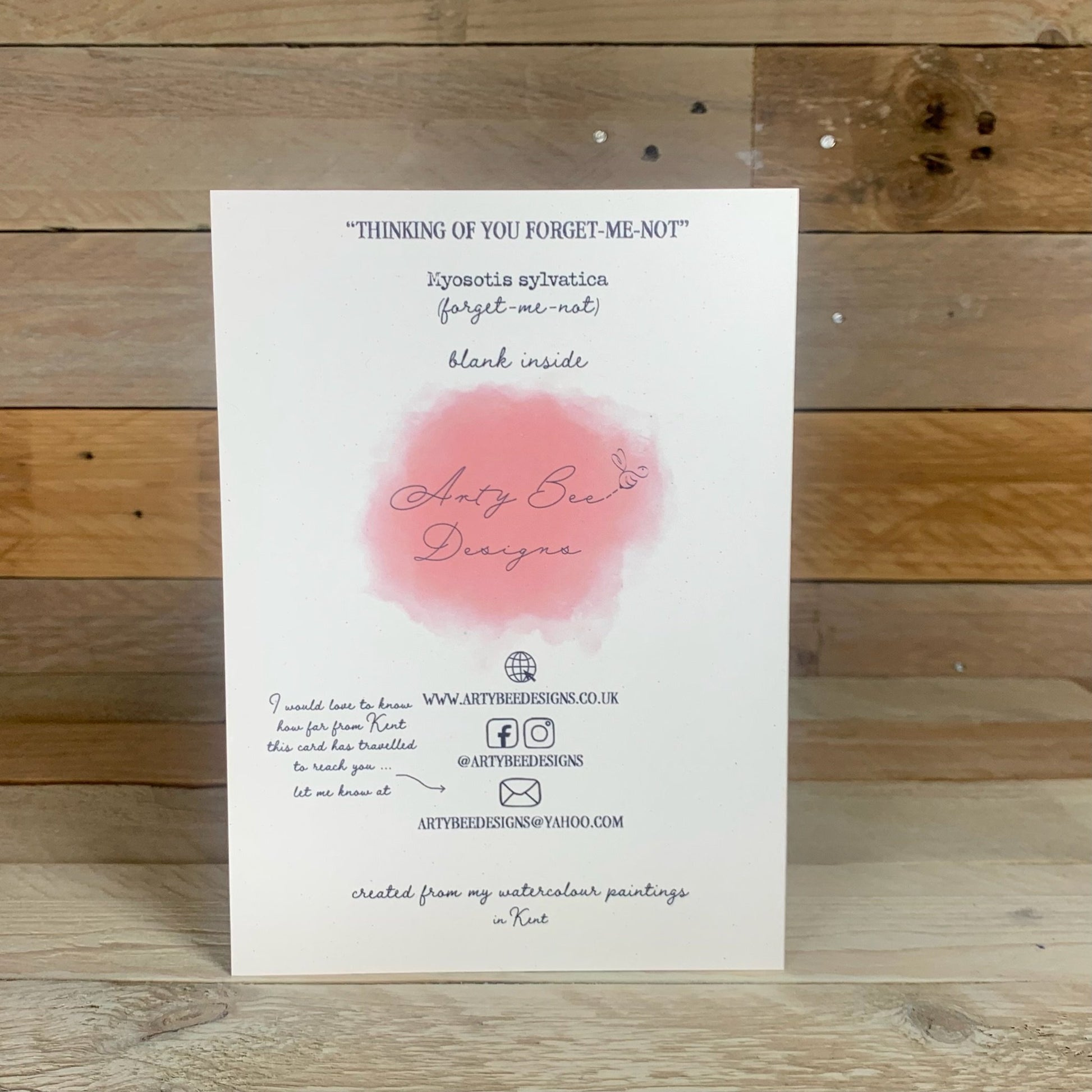 Thinking Of You Forget-Me-Not Card - Arty Bee Designs 