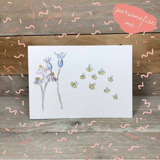 Bee and Meadow Notelet - Arty Bee Designs 