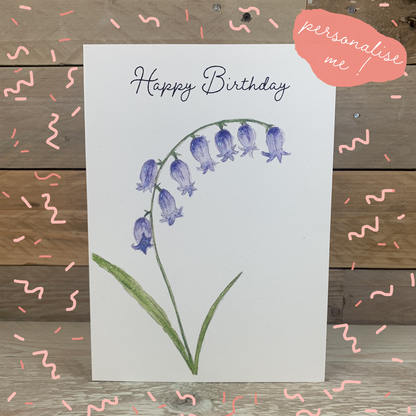 Bluebell Birthday Card - Arty Bee Designs 