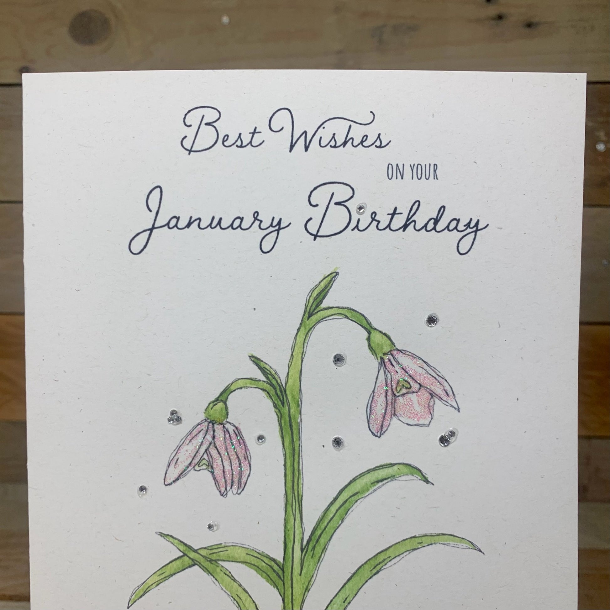 January / Snowdrop Birth Flower Card - Arty Bee Designs 