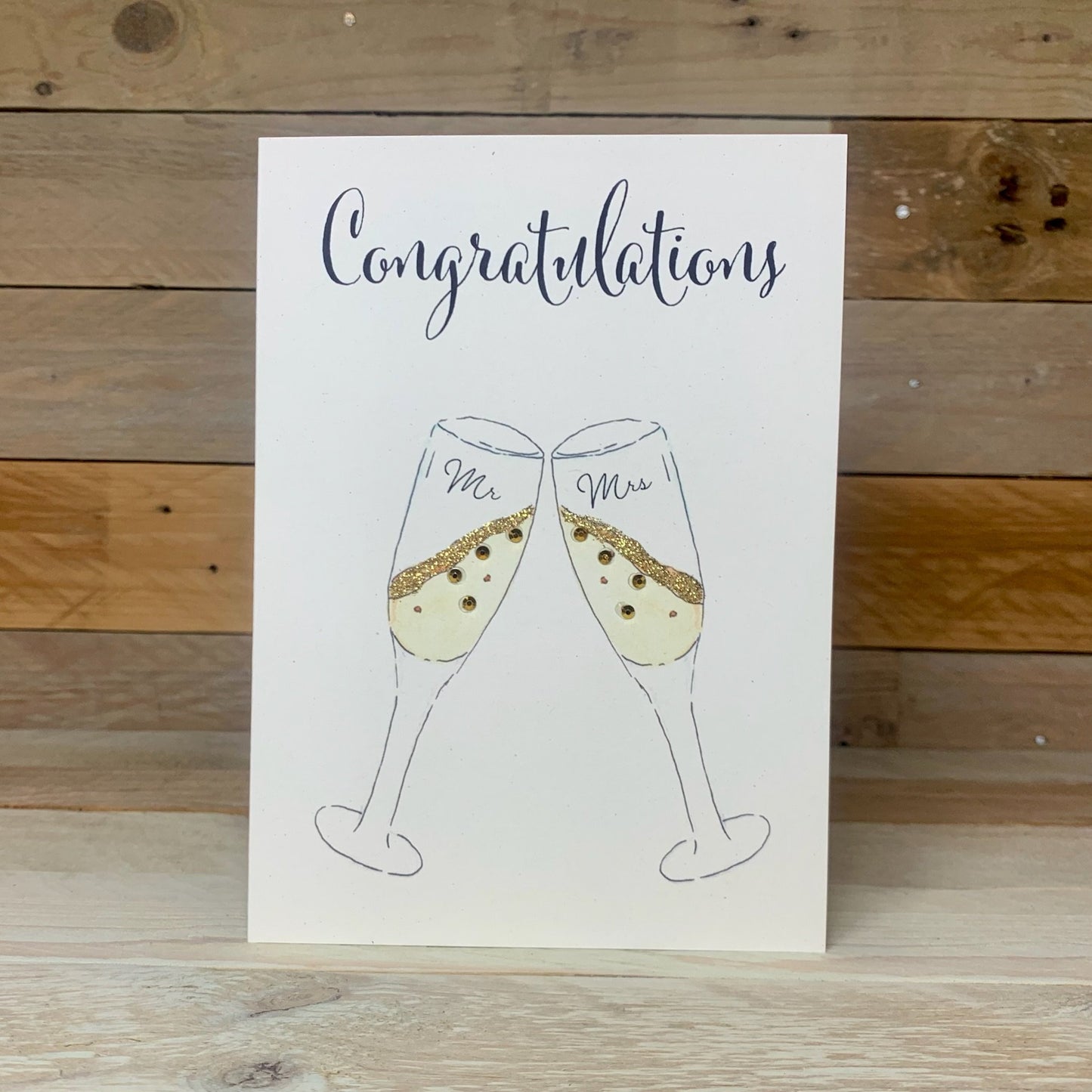 Congratulations Wedding Glasses Card - Arty Bee Designs 