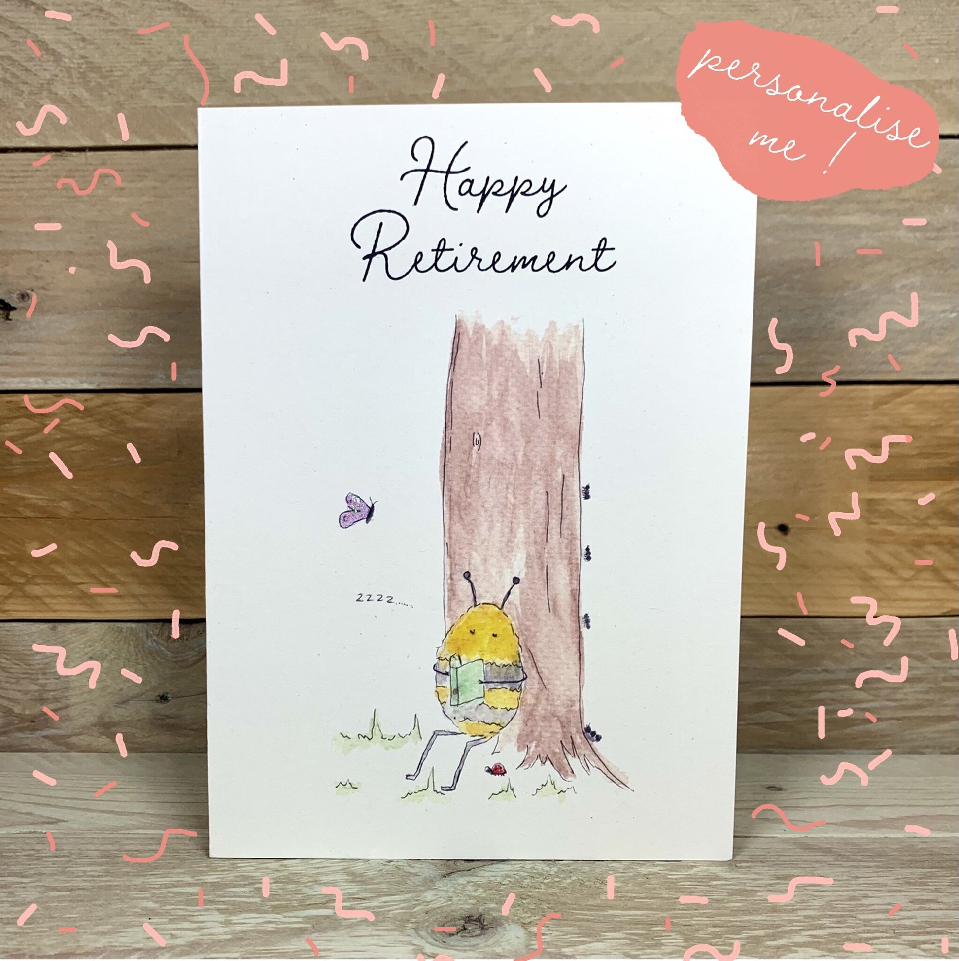 The Relaxing Bee Retirement Card - Arty Bee Designs 