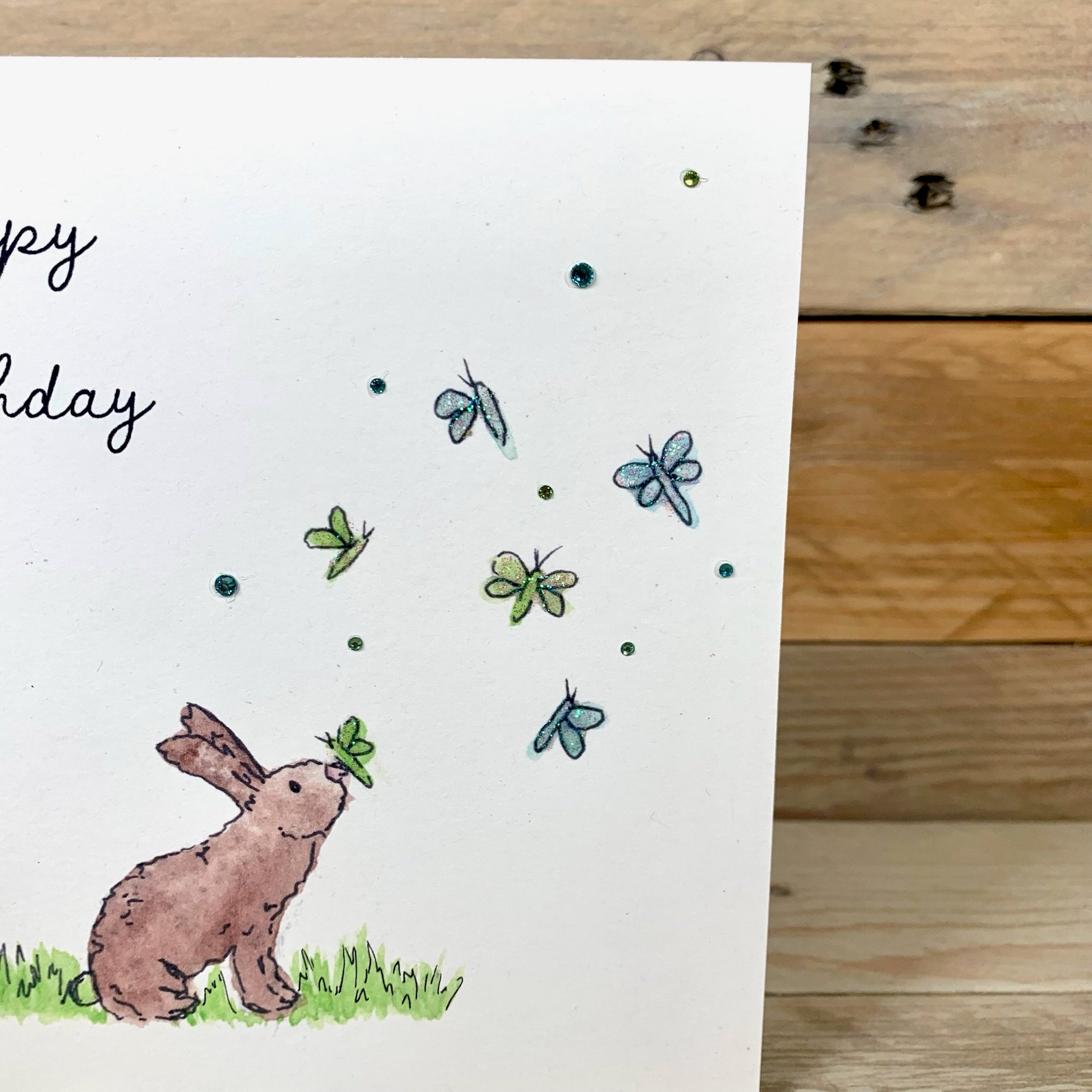 There's a Glitter Bug on My Nose Birthday Card - Arty Bee Designs 