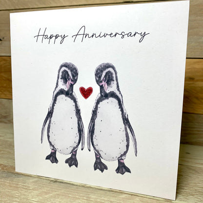 Penny and Guinny The Penguins Anniversary Card