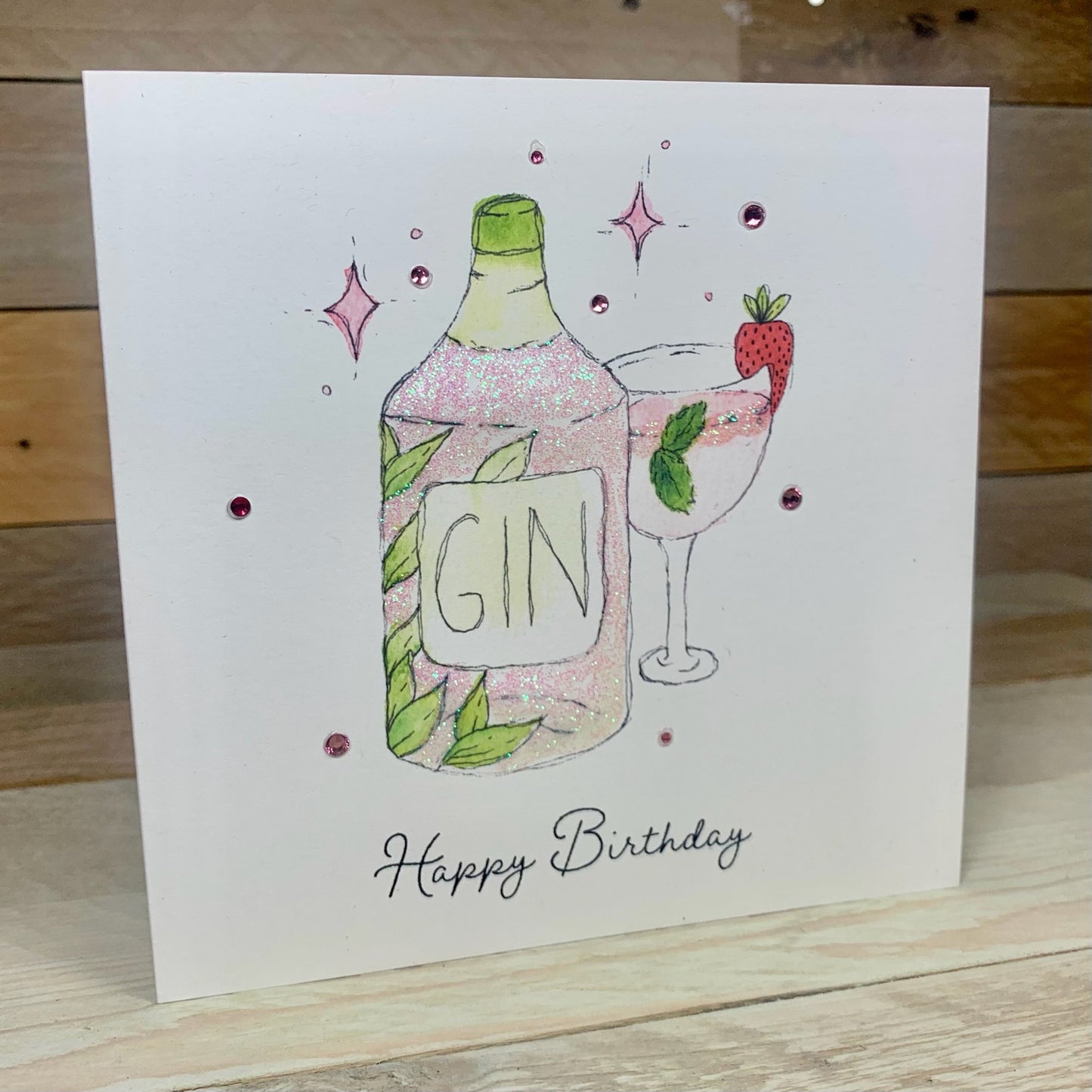 Gin Birthday Card - Arty Bee Designs 