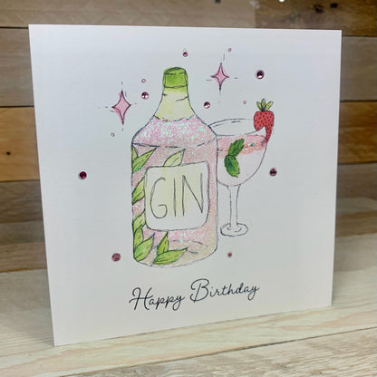 Gin Birthday Card - Arty Bee Designs 