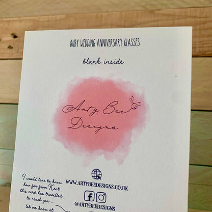 Ruby Anniversary Champagne Card