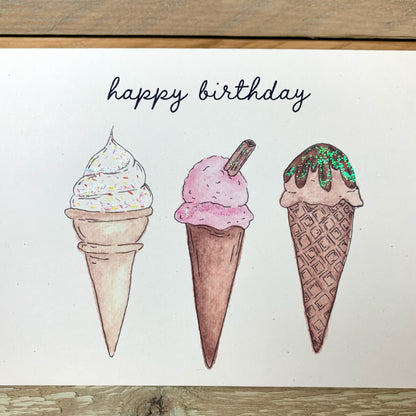 Ice Creammmmm Birthday Card - Arty Bee Designs 