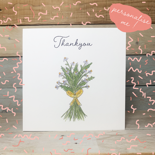 Daisy Bouquet Thankyou Card - Arty Bee Designs 