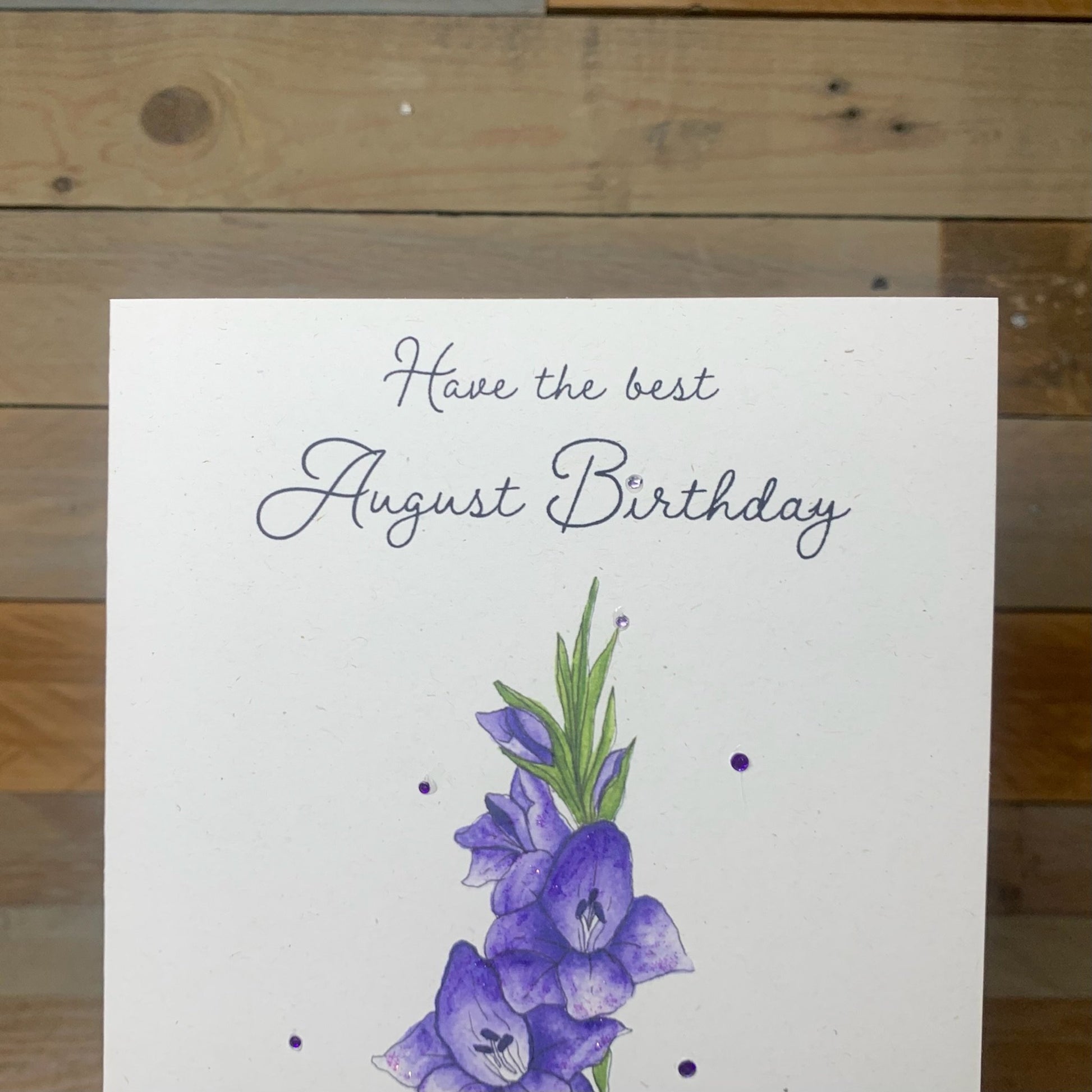 August / Gladiolus Birth Flower Card - Arty Bee Designs 