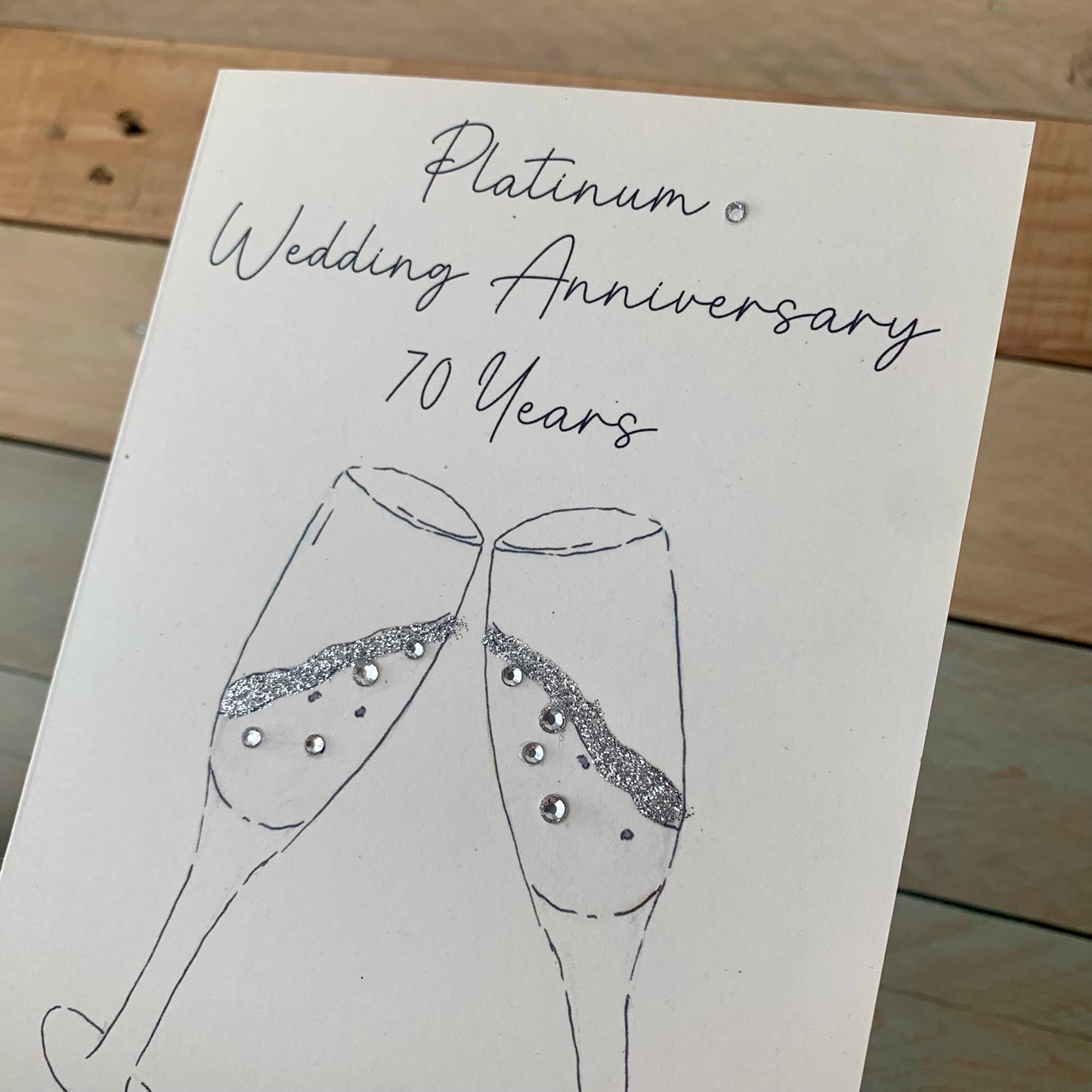 Platinum Anniversary Champagne Card