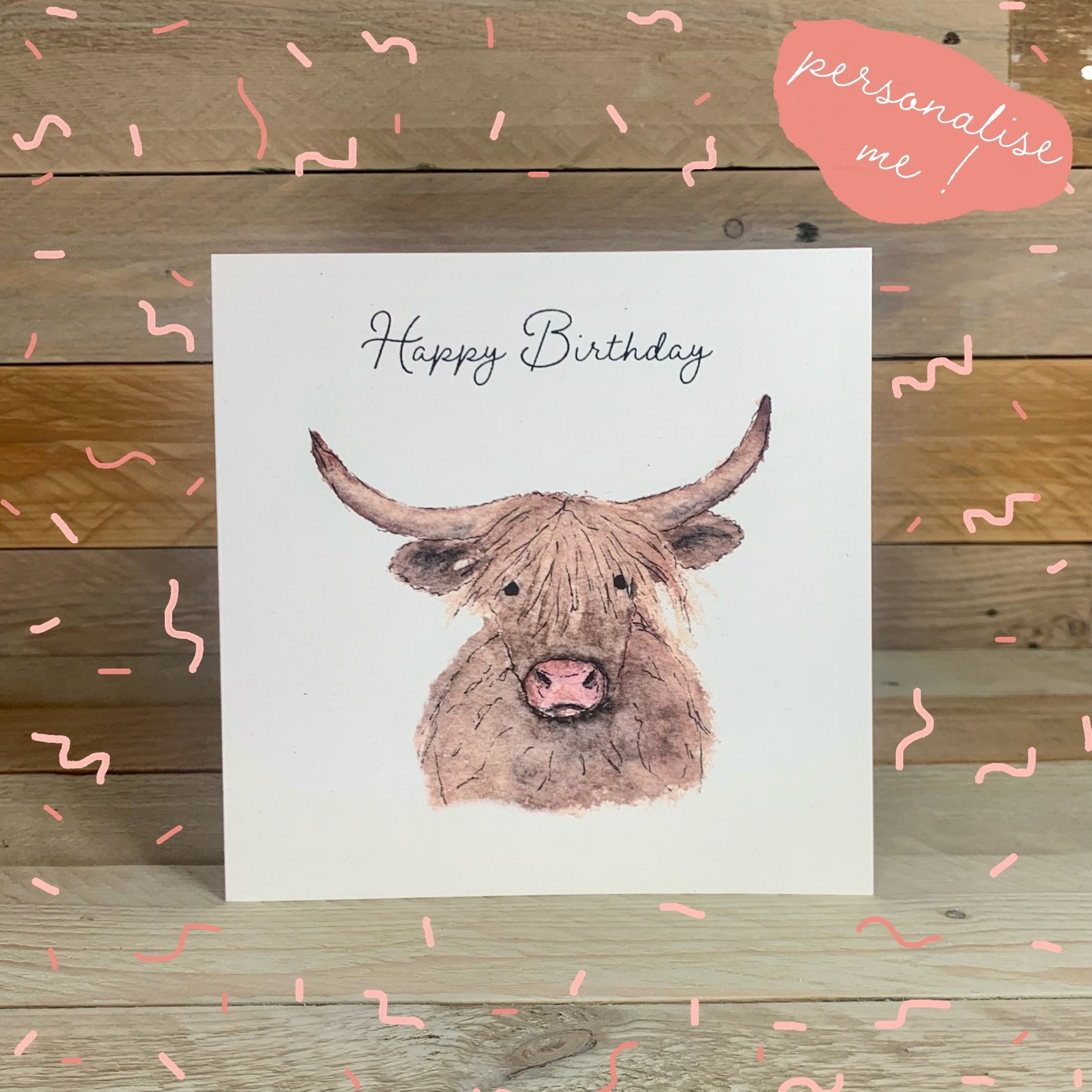 Hamish the Highland Cow Card - Arty Bee Designs 